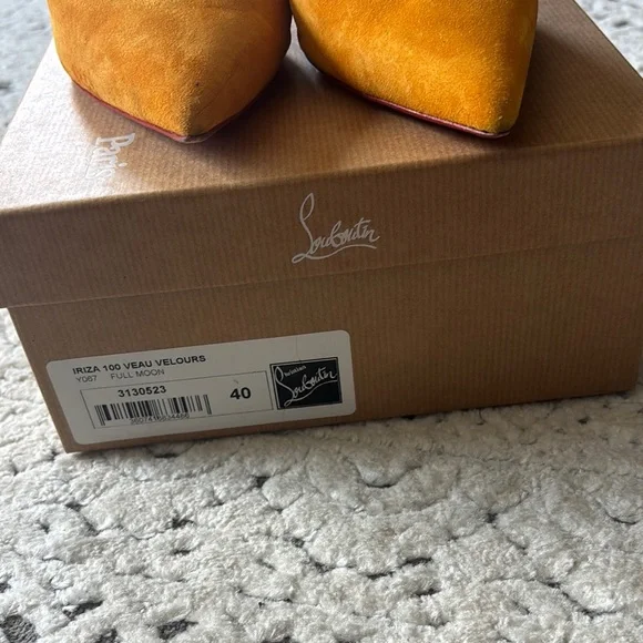 Christian Louboutin Yellow Suede Heels - Picture 3 of 8